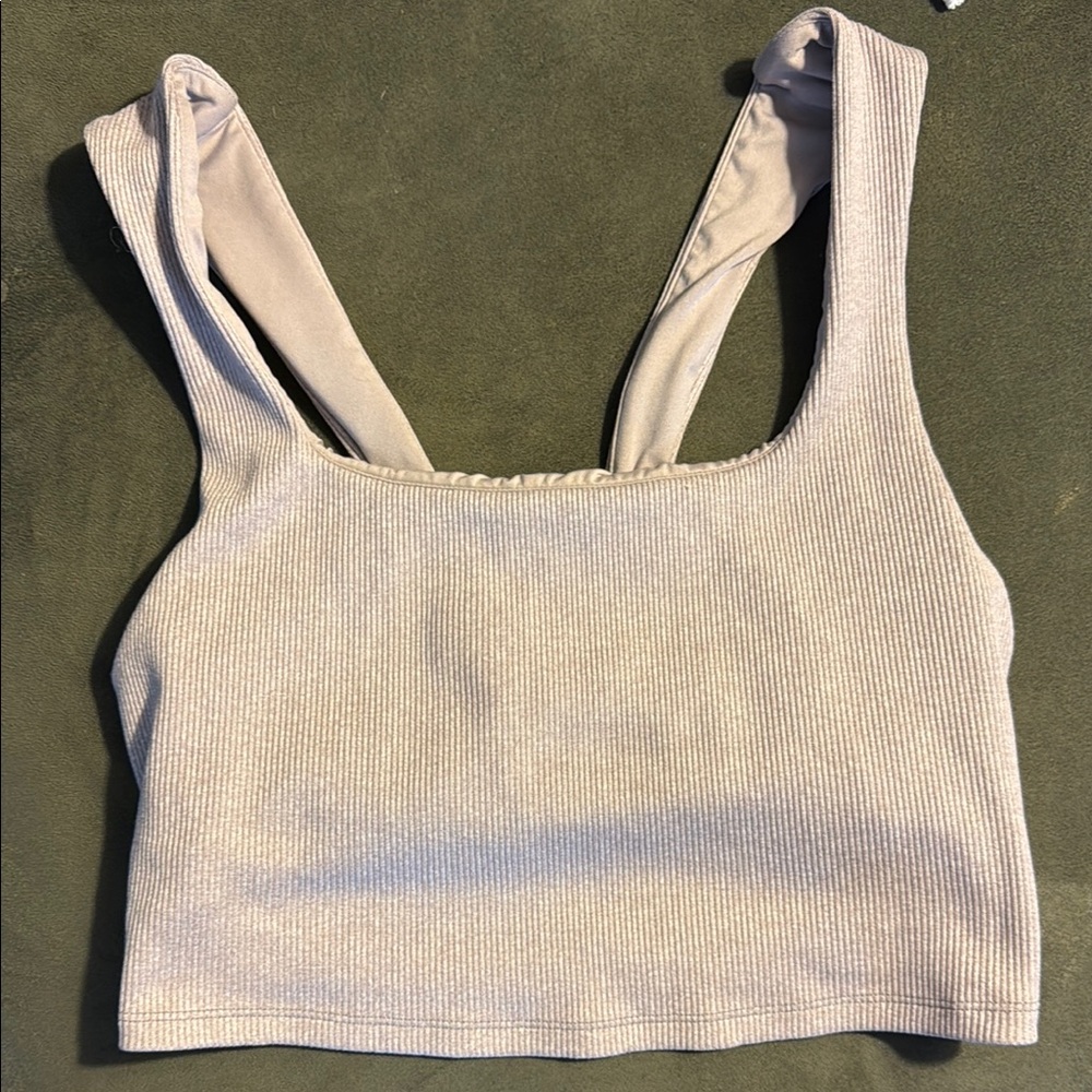 Women's ALO heather purple Ribbed Crop Top